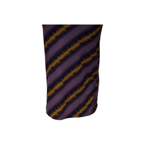 Maisie Wilen Womens Purple Yellow Slinky Baseball Dress Medium Poly Stretch - Picture 4 of 10